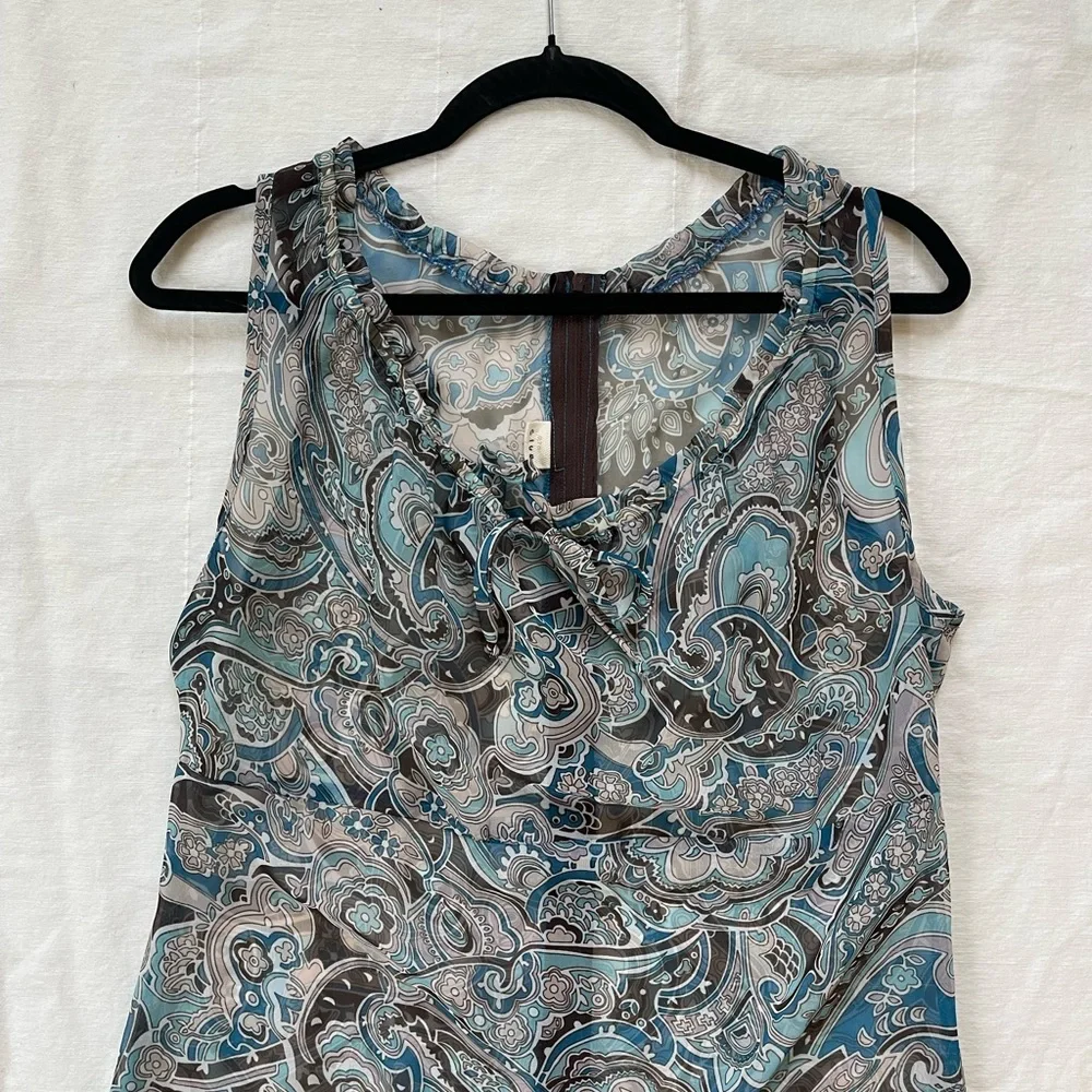 Womens Boho western sheer dress blue - Picture 4 of 5